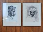 Set van 2 gesigneerde portretten, Antiek en Kunst, Ophalen of Verzenden