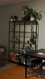 IKEA VITTSJÖ Stellingkast, zwart met glas, Huis en Inrichting, Ophalen, Gebruikt