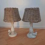 Brocante Lampenset - 6 Lampen Rotan Kappen, Huis en Inrichting, Lampen | Lampenkappen, Ophalen, Gebruikt, Brocante