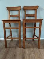Teak houten barstoel barkruk 2 stuks, Ophalen, Zo goed als nieuw, 90 cm of meer, Hout