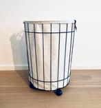 Metalen wasmand op wielen, Ophalen, Zo goed als nieuw, Rond, Overige materialen