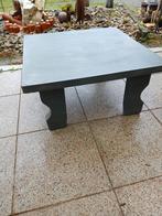 Vierkante salontafel grijs hout eiken, Ophalen, Gebruikt, 50 tot 100 cm, Vierkant
