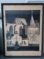 Tekening vintage brocante antiek 1932 Grote kerk Zwolle, Antiek en Kunst, Kunst | Etsen en Gravures, Ophalen of Verzenden