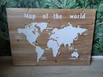 Schilderij Map Of The World hout, Ophalen, Zo goed als nieuw