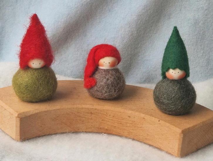 Kerst kabouter Seizoenstafel jaarring steker Tomte Tummetot, Hobby en Vrije tijd, Vilt, Nieuw, Figuurtje(s), Wolvilt, Verzenden