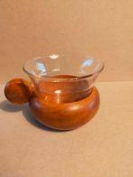 4 Vintage theeglazen, Jenaer glas/hout, Huis en Inrichting, Keuken | Servies, Glas of Glazen, Gebruikt, Ophalen of Verzenden, Glas