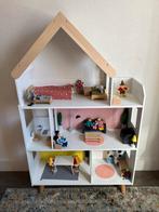 Leuk groot houten poppenhuis/ barbiehuis met meubels!, Kinderen en Baby's, Speelgoed | Poppenhuizen, Ophalen of Verzenden, Zo goed als nieuw
