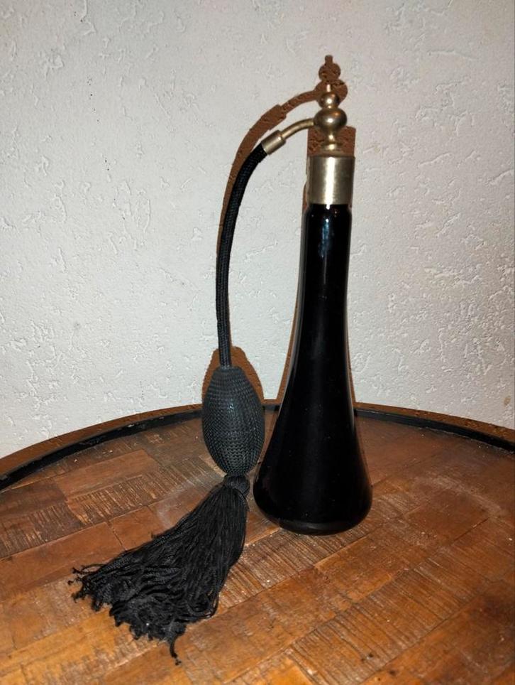 Oude brocante parfum fles zwart, Huis en Inrichting, Woonaccessoires | Overige, Zo goed als nieuw, Ophalen of Verzenden
