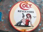 Emaille reclamebord Colt revolvers, Verzamelen, Ophalen of Verzenden, Gebruikt, Reclamebord