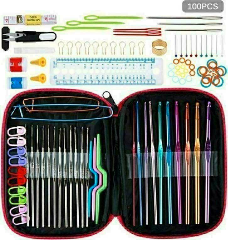 100-delige haakset in handige opbergetui haken breien, Hobby en Vrije tijd, Breien en Haken, Nieuw, Haken, Wol of Garen, Ophalen of Verzenden