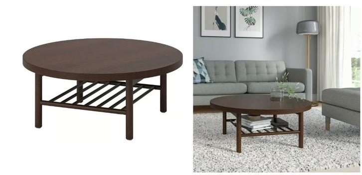 LISTERBY ronde salontafel beukenfineer, Huis en Inrichting, Tafels | Salontafels, Gebruikt, Minder dan 50 cm, 50 tot 100 cm, 50 tot 100 cm