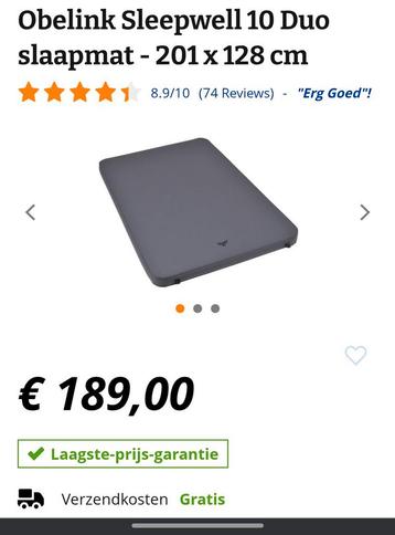 Obelink Sleepwell 10 Duo slaapmat - 201 x 128 cm

 beschikbaar voor biedingen