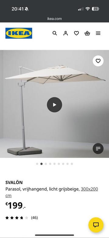 Tuin parasol incl cementvoet beschikbaar voor biedingen