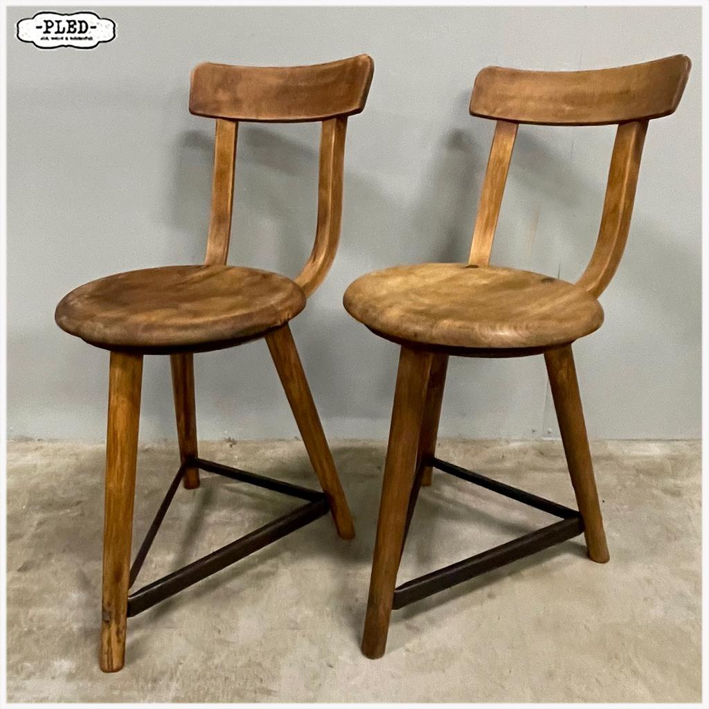 Oude AMA industriële werkplaatskrukken Stoelen, Huis en Inrichting, Stoelen, Ophalen, Gebruikt, Bruin, Ama