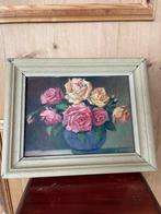 Origineel olieverf schiderij, stilleven rozen, gesigneerd, Ophalen of Verzenden