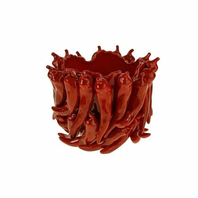 Vaas Chili Pepper – Spaanse Peper – Nieuw in Doos!, Tuin en Terras, Bloempotten, Nieuw, Aardewerk, Minder dan 40 cm, Minder dan 25 cm