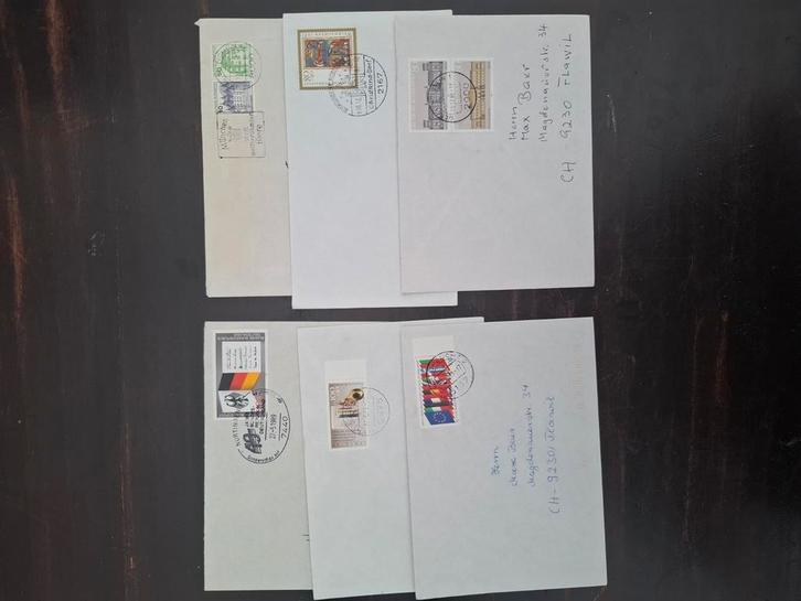Duitsland 1986–1989 – Set van 6 Auslandbrieven Zwitserland, Postzegels en Munten, Postzegels | Europa | Duitsland, BRD, Verzenden