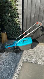 Gardena Grasmaaier blauw met opvangbak, Tuin en Terras, Grasmaaiers, Ophalen, Cirkelmaaier, Gebruikt, Elektrische grasmaaier