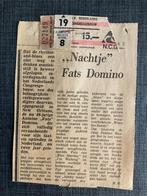 Oud Concert Kaartje FATS DOMINO 20 maart 1976 +Krant Knipsel