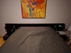 Ikea bed 160x200 met zwevende nachtkastjes, Huis en Inrichting, Ophalen, Zwart, Tweepersoons, 200 cm