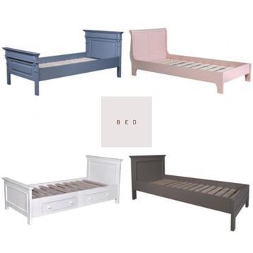 Houten bed & hoofdbord/hoofdeinde (50 kleuren) op maat beschikbaar voor biedingen
