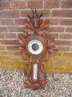Supergrote 75cm antiek barometer thermometer houtsnijwerk, Antiek en Kunst, Ophalen