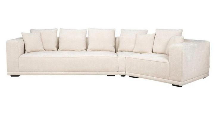 Richmond Bank Lusso 4-zits Beige Chenille, Huis en Inrichting, Banken | Bankstellen, Nieuw, Hoekbank, Vierpersoons of meer, 300 cm of meer
