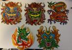 Chinese maskers Chinees logo stickers draak draken logo, Ophalen of Verzenden, Zo goed als nieuw