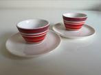 2 Iittala Origo Eierdop Schotel Rood Fuchsia Häberli Nieuwst, Ophalen of Verzenden, Zo goed als nieuw, Porselein, Overige typen