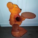 Bijzettafeltje in de vorm van een beer gemaakt van hout, Huis en Inrichting, Tafels | Bijzettafels, Minder dan 55 cm, Gebruikt