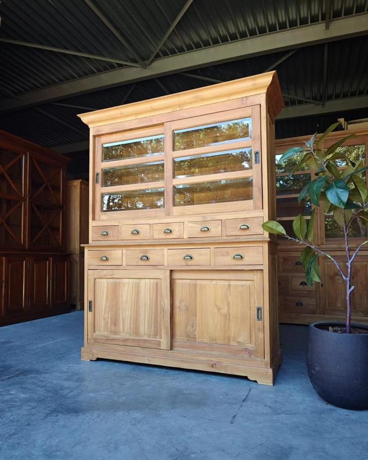 Teak Buffetkast | Winkelkast | Servieskast Teak #2245, Huis en Inrichting, Kasten | Buffetkasten, Gebruikt, 150 tot 200 cm, 150 tot 200 cm