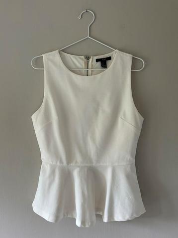 Witte mouwloze peplum top maat S beschikbaar voor biedingen