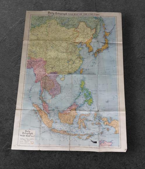 Britsh WO2 Army War Map of the Far East, Verzamelen, Militaria | Tweede Wereldoorlog, Landmacht, Overige typen, Amerika, Ophalen of Verzenden