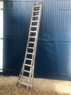 Stoere oude vintage houten ladder 2-delig 350cm, Ophalen of Verzenden