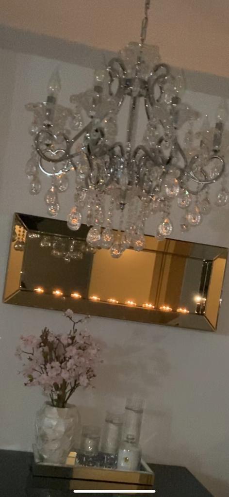Sfeerhaard goud Eric Kuster stijl, Huis en Inrichting, Lampen | Kroonluchters, Zo goed als nieuw, Glas, Ophalen of Verzenden
