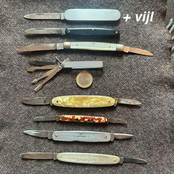 8x Zakmesje Vintage (Solingen, Sheffield, Nederland) Zakmes beschikbaar voor biedingen