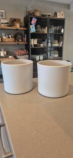 Bloempotten wit 2 stuks, Huis en Inrichting, Emmers, Ophalen, Kunststof