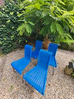 4 x Eettafel vergader design stoel Tecta B20, Ophalen, Blauw, Design, Riet of Rotan
