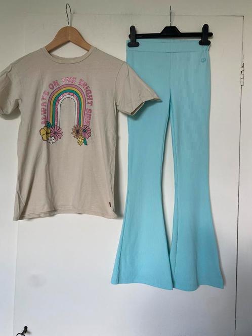 Raizzed flaired broek met we shirt maatv140/146, Kinderen en Baby's, Kinderkleding | Maat 140, Zo goed als nieuw, Meisje, Broek
