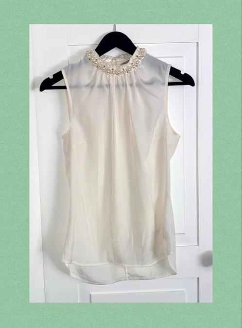 Top (H&M), Kleding | Dames, Tops, Nieuw, Maat 34 (XS) of kleiner, Beige, Zonder mouw, Ophalen of Verzenden