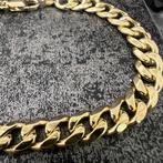 14k gouden armband cuban schakel massief gourmet, Ophalen of Verzenden, Zo goed als nieuw, Goud