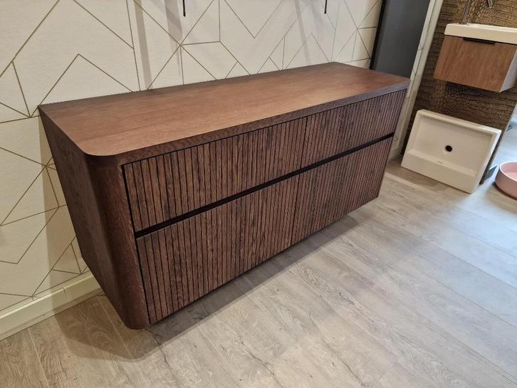 Son 2.0! Massief Eiken Houten Badmeubel tbv waskom! 140cm, Huis en Inrichting, Badkamer | Badkamermeubels, Nieuw, Wastafelkast