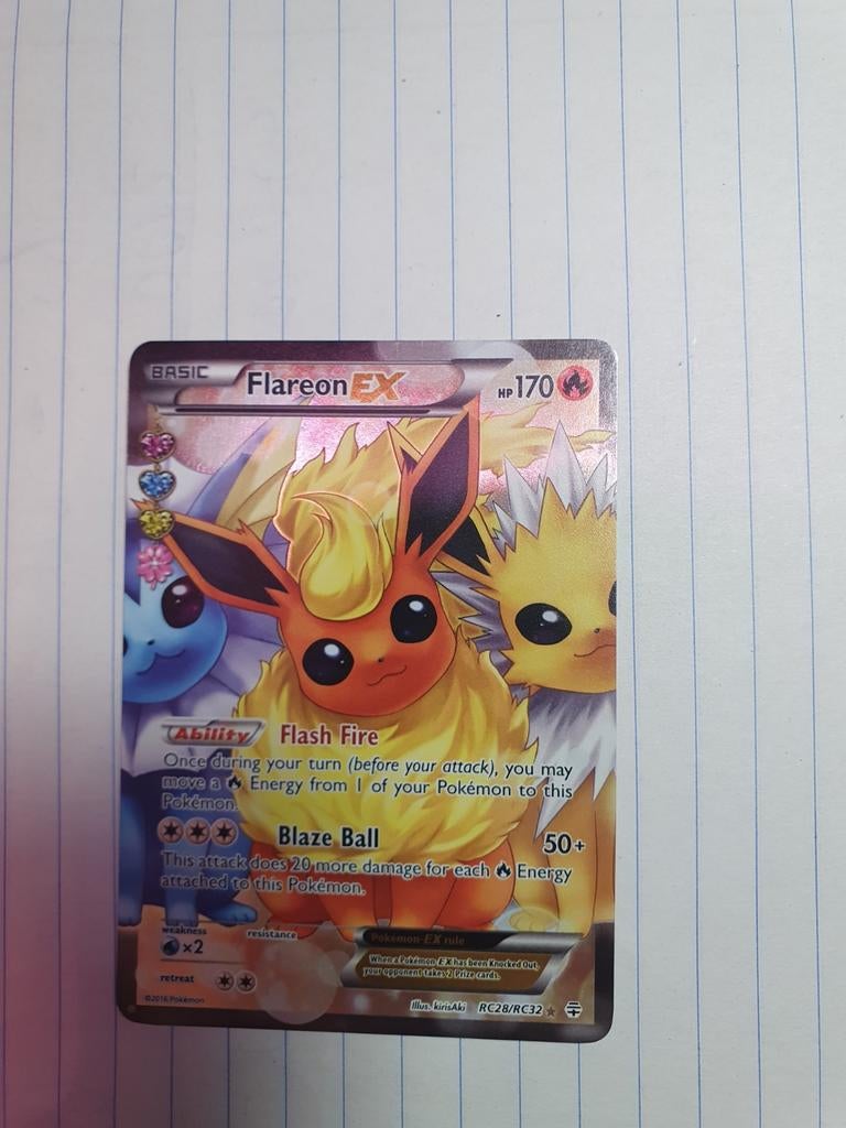 Flareon ex Pokémon kaart, Ophalen of Verzenden, Gebruikt, Losse kaart