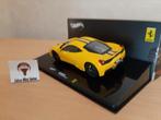 Ferrari 458 Speciale yellow van Hotwheels Elite 1:43, Overige merken, Auto, Nieuw, Ophalen of Verzenden