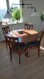 kersenhouten eettafel met stoelen, Huis en Inrichting, 4 tot 6 stoelen, Gebruikt, Ophalen