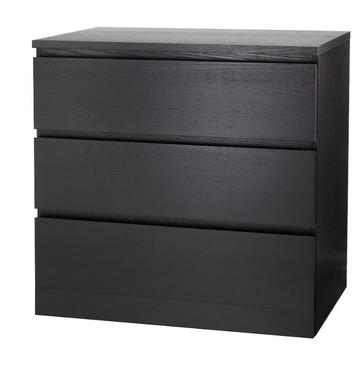 Malm kade kasten zwartbruin 