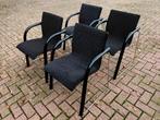 Vintage Thonet S320 stoelen (jaren ’80) – 4 stuks, Huis en Inrichting, Ophalen, Gebruikt, Zwart, Metaal