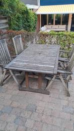 tuinset hout, Tuin en Terras, Ophalen, 4 zitplaatsen, Gebruikt, Tuinset