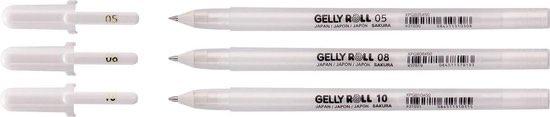 Sakura Basic Set 3 Gelpennen Zuiver Wit Fijn/Medium/Dik, Verzenden, Nieuw, Potlood of Stift