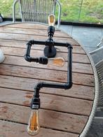 zwarte industriele pipeline plafondlamp met 3 lichtpunten, Huis en Inrichting, Ophalen of Verzenden, Zo goed als nieuw, Metaal